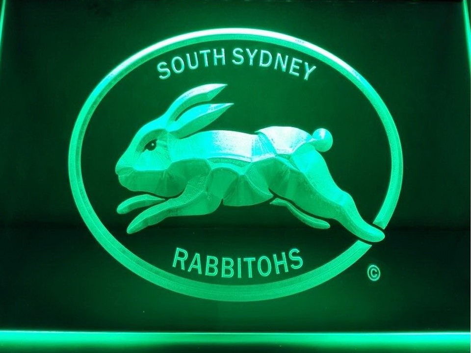 South Sydney Rabbitohs LED Neon Flag Sign Large NRL